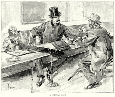 Pařížská kavárna (rytina) od European School