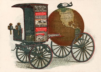 Reklama na Soapine, "The Dirt Killer" - americký čisticí prostředek z 19. století (chromolitho) od European School