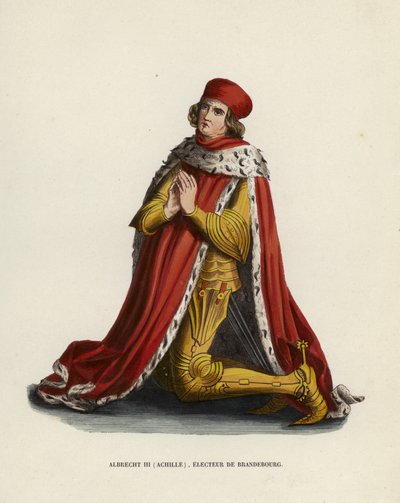 Albrecht III, Achilles, kurfiřt braniborský (barevná rytina) od European School