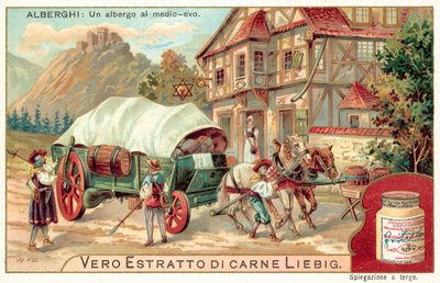 Hostinec ve středověku (chromolitho) od European School