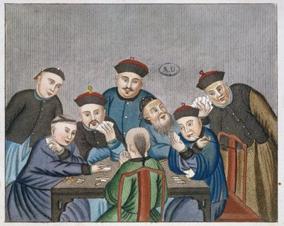 Hráči karet v Číně, počátek 19. století od European School