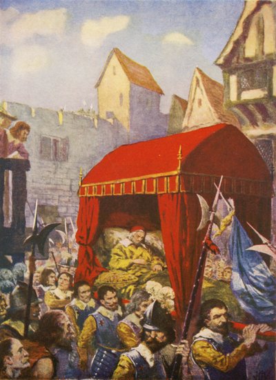 Příjezd kardinála Richelieu do Lyonu (barevná litografie) od European School