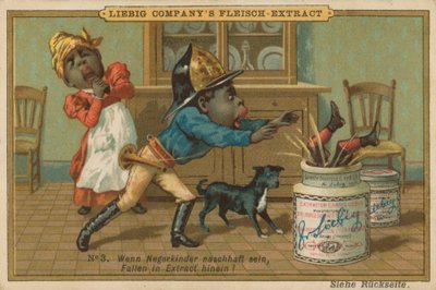 Cartoon African Falls into Leibig Meat Extract Jar od European School