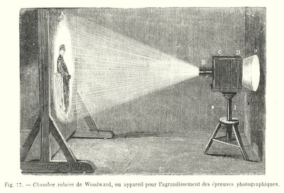 Woodwardova solární komora nebo zařízení pro zvětšování fotografických tisků (rytí) od European School