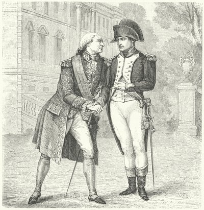 Karel IV Španělský s Napoleonem (rytina) od European School