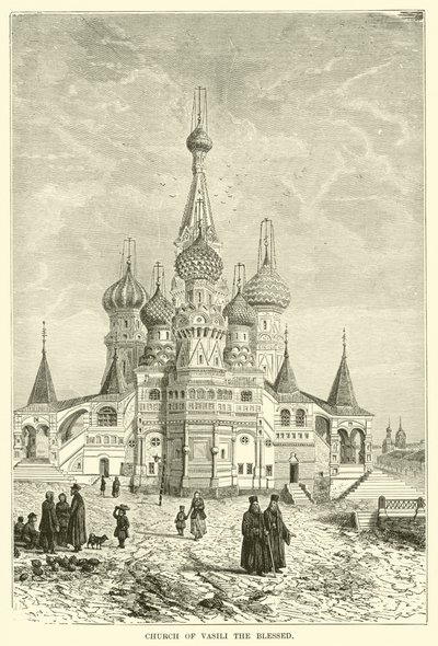 Kostel Vasilije blahoslaveného (rytina) od European School