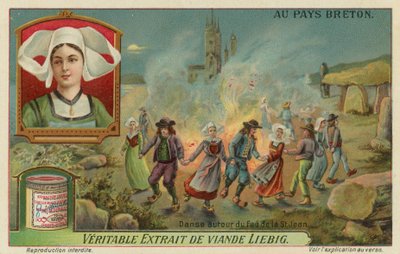 Tanec kolem ohně v předvečer svatého Jana (letní léto) (chromolitho) od European School