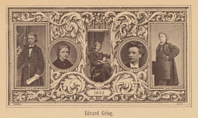 Edvard Grieg, norský skladatel (rytina) od European School