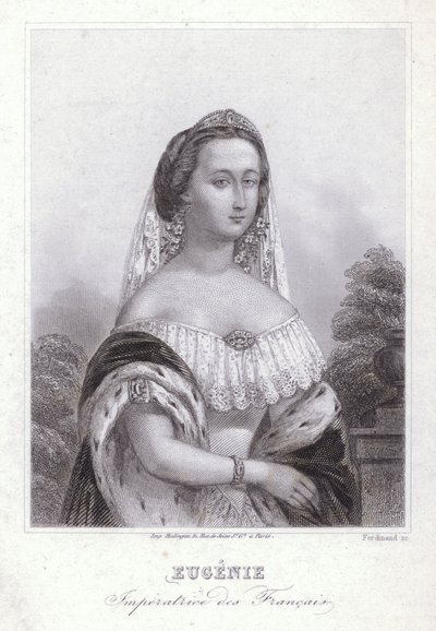 Císařovna Eugenie, choť Napoleona I. Francie (rytina) od European School