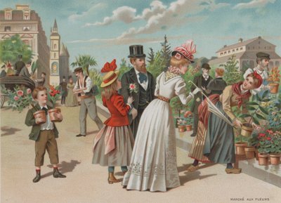 Květinový trh (chromolitho) od European School