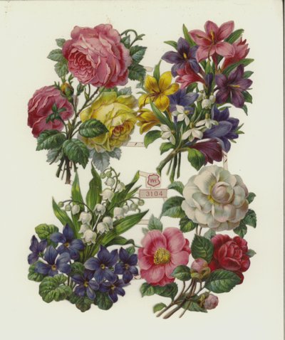 Květiny (chromolitho) od European School