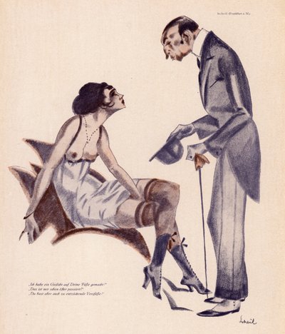 Foot fetishist (barevná litografie) od European School