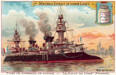 Francouzský obrněný křižník Dupuy de Lome (chromolitho) od European School