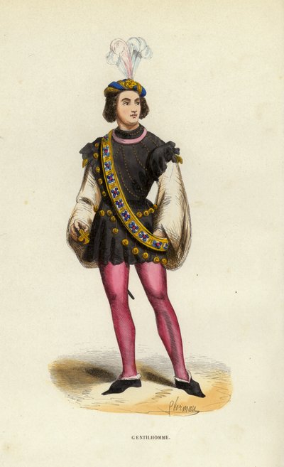 Gentilhomme (barevné rytí) od European School