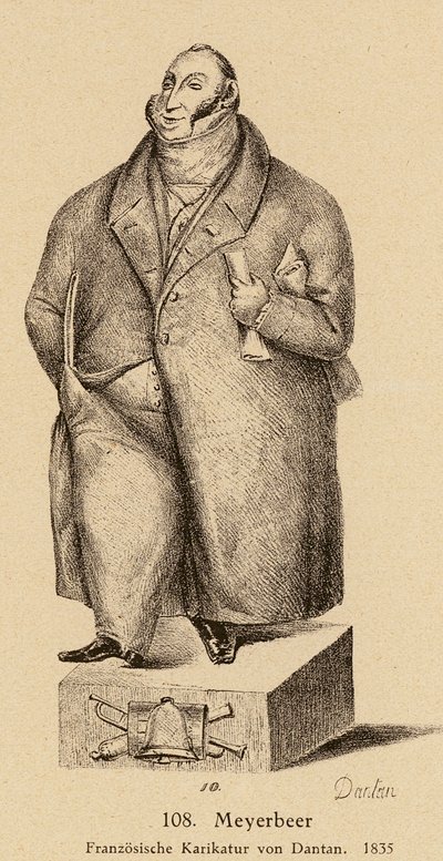 Giacomo Meyerbeer, německý židovský skladatel (litografie) od European School