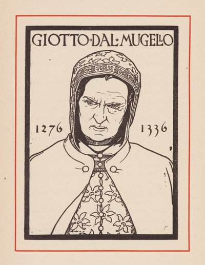Giotto, italský středověký umělec (litografie) od European School