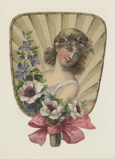 Dívka s květinami (barva litho) od European School