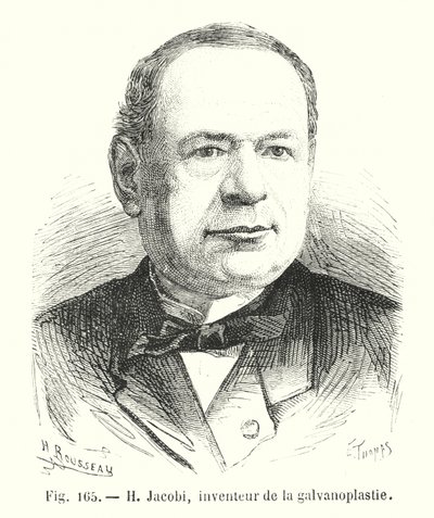H Jacobi, vynálezce galvanického pokovování (rytí) od European School