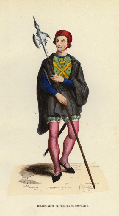 Halapartna Charlese Le Temeraire (barevná rytina) od European School