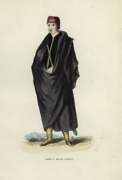 Henri IV, Roi De Castille (barevná rytina) od European School