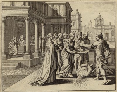 Herodias přijímá hlavu Jana Křtitele (rytina) od European School