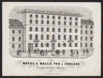 Hotel De Belle Vue, Coblenz (rytina) od European School