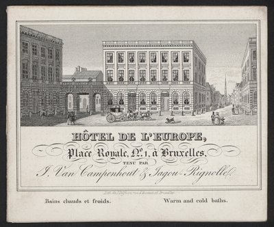 Hotel De L?Europe, Bruxelles, J Van Campenhout & Jagou Rignolle od European School