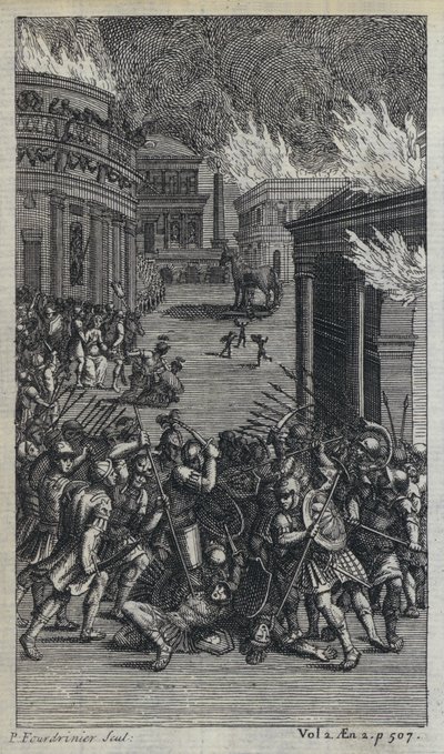 Ilustrace k překladu Johna Drydena Virgilovy Eneidy (rytina) od European School