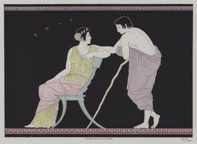 Ilustrace ze starověké řecké keramiky (barevné lito) od European School