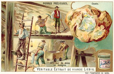 Interiér opálového dolu v Maďarsku (chromolitho) od European School