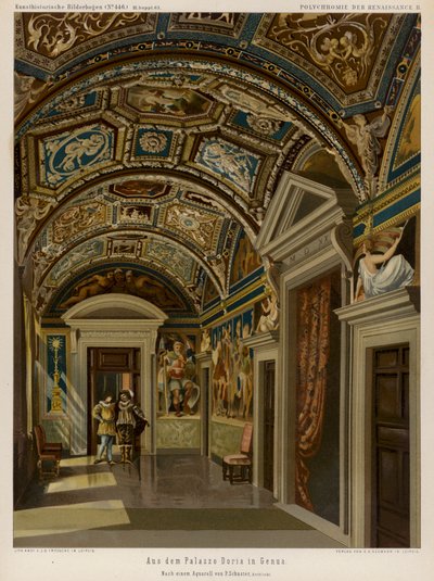 Interiér Palazzo Doria, Janov, Itálie (barevné lito) od European School