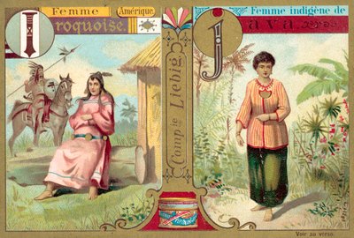 Irokézové a jávské ženy (chromolitho) od European School