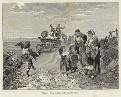 Itálie - Slepý žebrák na římském venkově od European School
