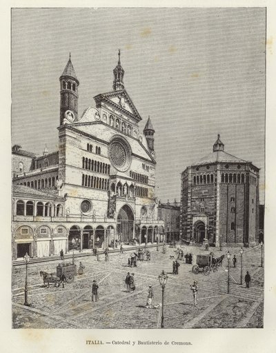 Itálie - Cremonská katedrála a baptisterium od European School