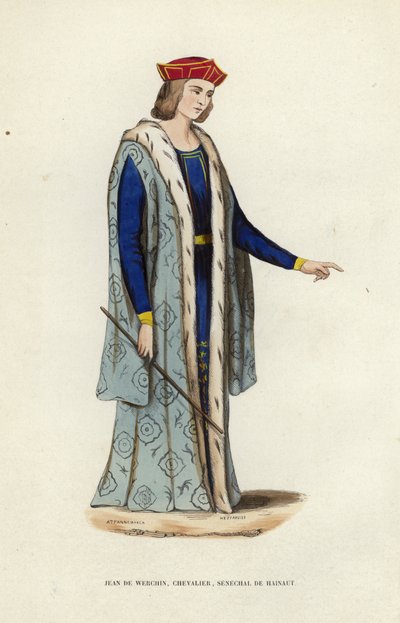 Jean De Werchin, Chevalier, Senechal De Hainaut (barevná rytina) od European School