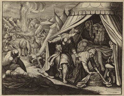 Judith s sťatou hlavou Holoferna (rytina) od European School