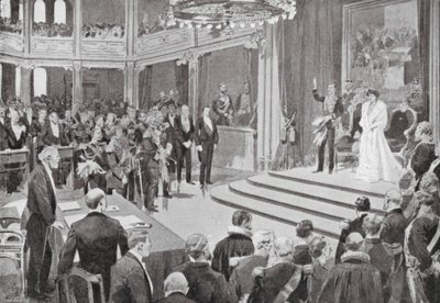 Král Haakon skládá přísahu od European School
