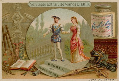 Král Jindřich II. a Diane de Poitiers od European School