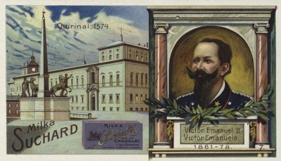 Italský král Viktor Emanuel II. a palác Quirinal v Římě od European School