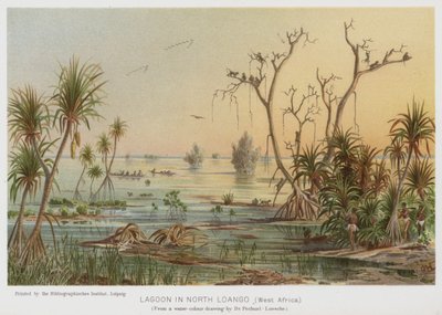 Laguna v Severním Loangu, západní Afrika (chromolitho) od European School