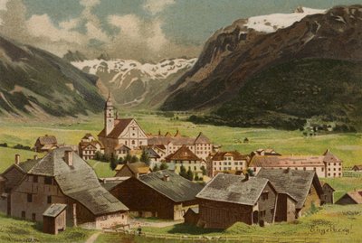 Lucernské jezero: Engelberg (barevná litografie) od European School