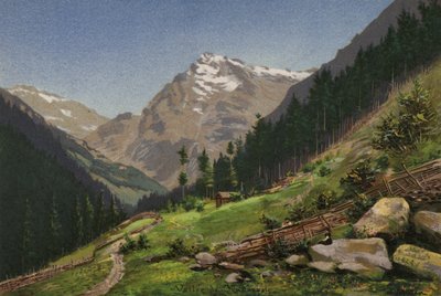 Lucernské jezero: Maderanerthal (barevná litografie) od European School
