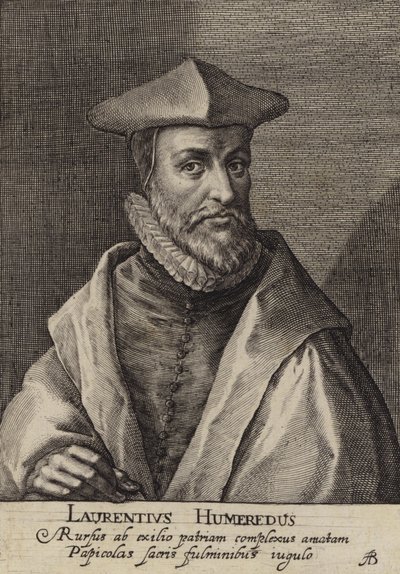 Laurence Humphrey, anglický teolog, prezident Magdalen College, Oxford (rytina) od European School
