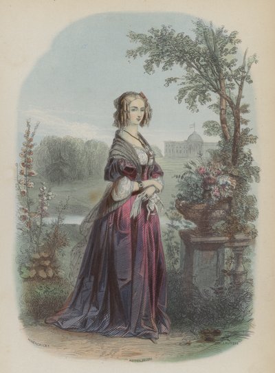 Louise Orleans, královna choť Leopolda I., král Belgičanů (barevná rytina) od European School