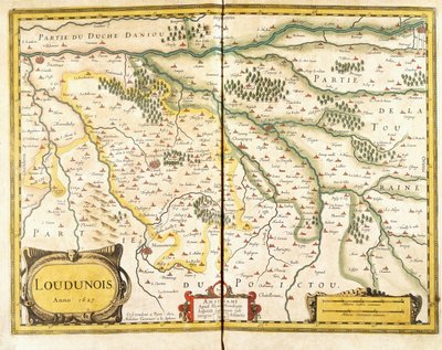 Mapa Loudunois v roce 1627, 1631 od European School