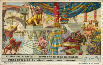 Marco Polo ochutnává špagety v Číně (chromolit) od European School