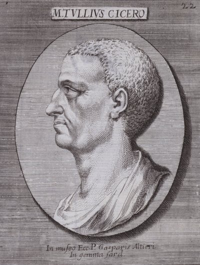Marcus Tullius Cicero, římský filozof, politik, učenec a řečník (rytina) od European School
