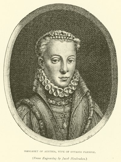 Markéta Rakouská, manželka Ottavia Farnese (rytina) od European School