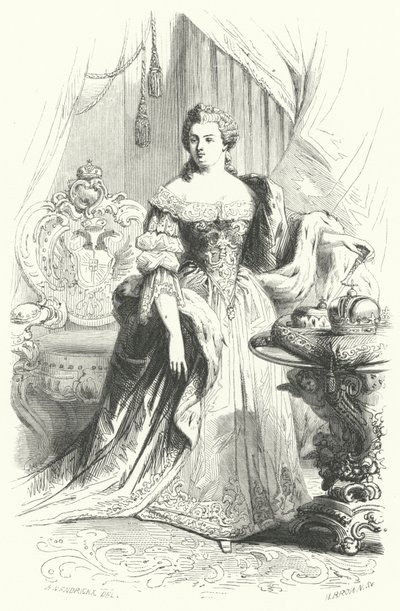 Marie Terezie Rakouská, císařovna Svaté říše římské (rytina) od European School