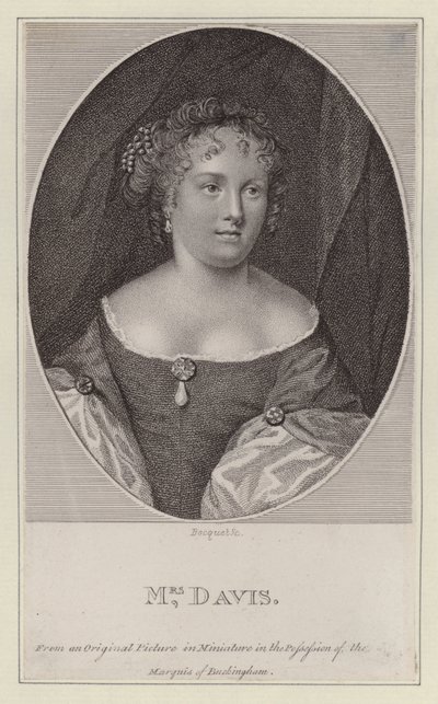 Mary Davis , anglická herečka (rytina) od European School